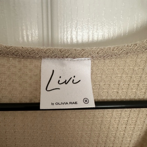 Tan Babydoll Long Sleeve Sweater - Picture 2 of 3